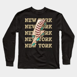 Aesthetic Design New York Gifts Vintage Styles Baseball Long Sleeve T-Shirt